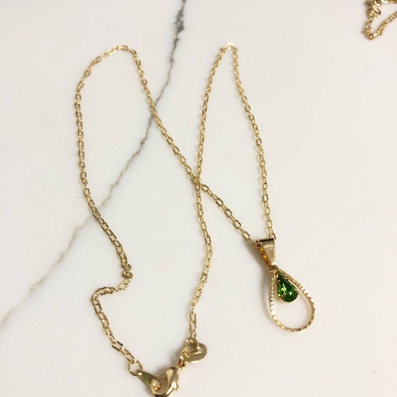 14k Gold plated earrings,charm & necklace - Picture 2 of 4